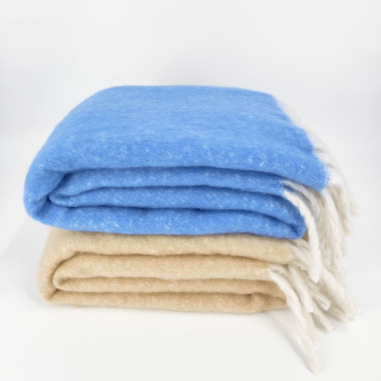 100% Polyester Heavy Mohair Warm Cozy Throw Blanket Plaid